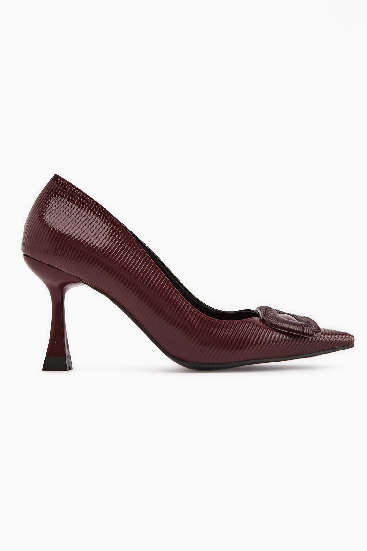 Hiam Women's Burgundy Buckled High Heel Shoe