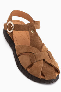 Henrika Echtes Leder Tan Wildleder Damen Sandale