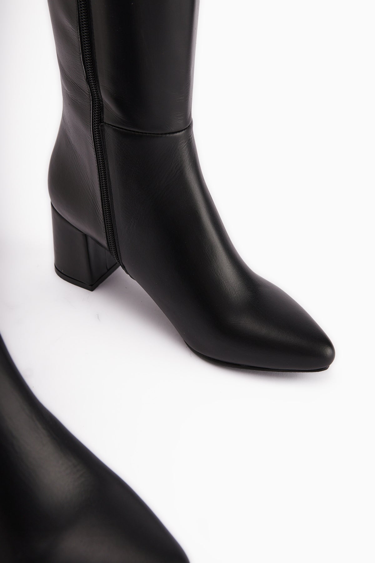 Velma Genuine Leather Black Heeled Women's Boot