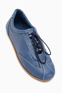 Berry Genuine Leather Blue Lace-Up Casual Women’s Shoes