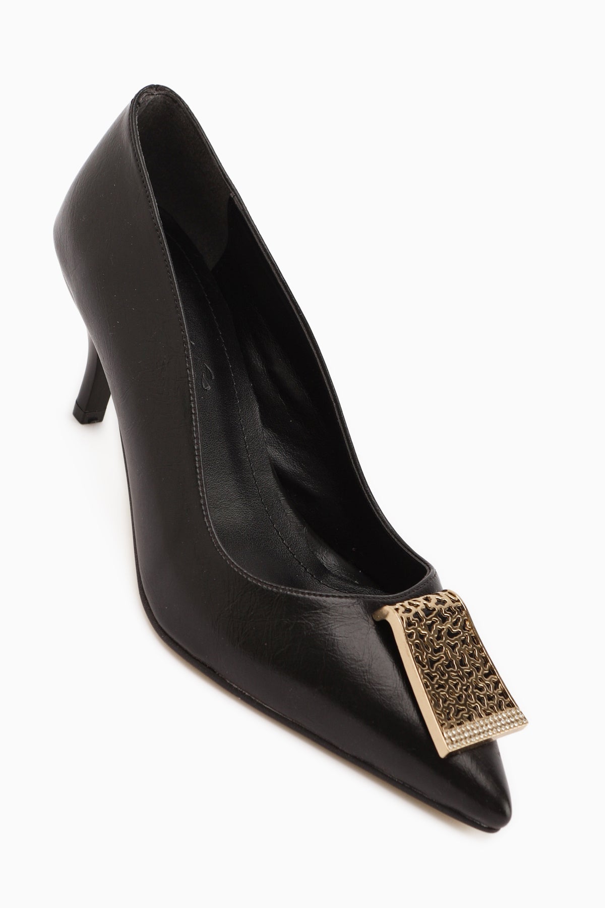 Lian Black Buckled Stiletto Heels