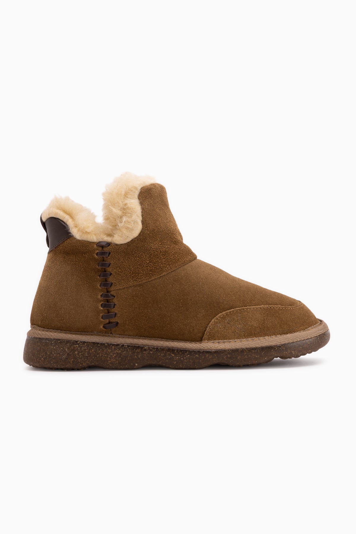 Lorrie Echtes Leder Mink Wildleder Pelz Damen Kurzstiefel