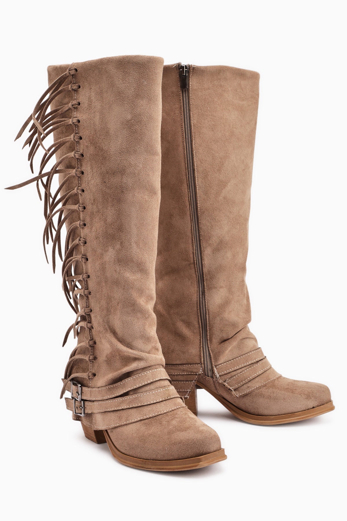 Rozin – Vizon Velours kniehoher Stiefel im Boho-Stil (Damen)