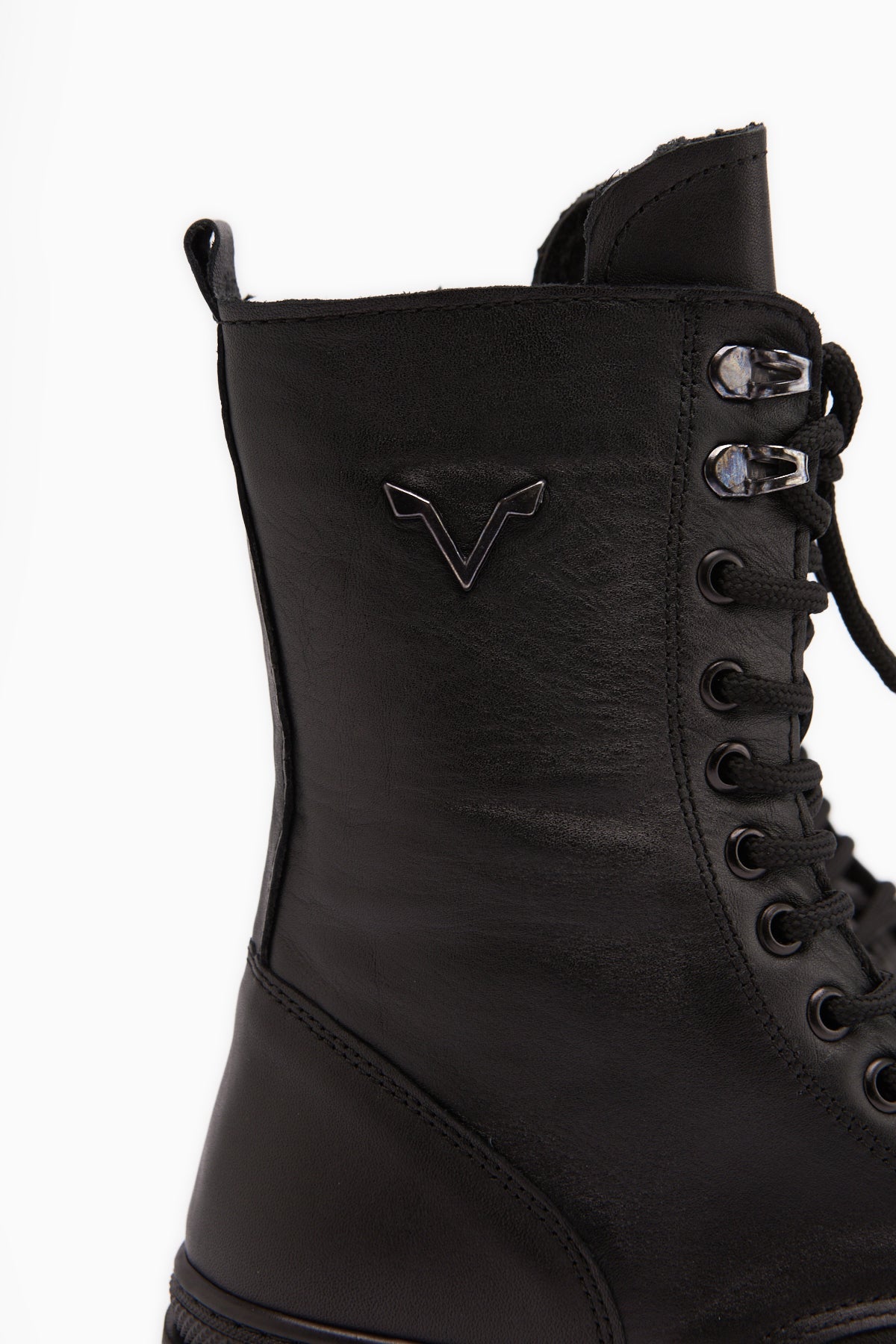 Sanela – Genuine Leather Cognac Combat Boot (Women)