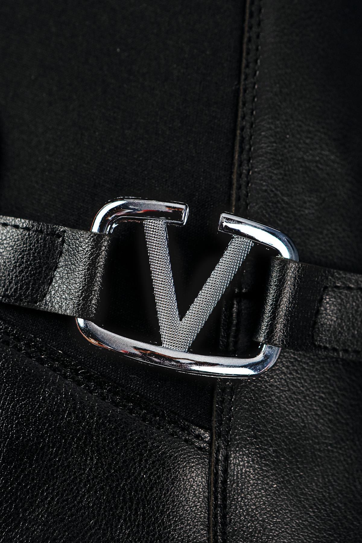 Sayna – Schwarz kniehoher Stiefel mit Neopren-Detail und elastischem Schaft (Damen)