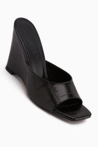 Lamis Schwarze Keil Damen Pantoletten