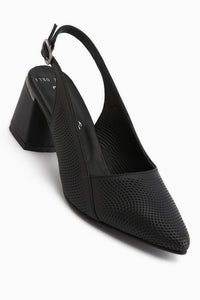Donia Echtes Leder Schwarze Absatz Damen Sandale