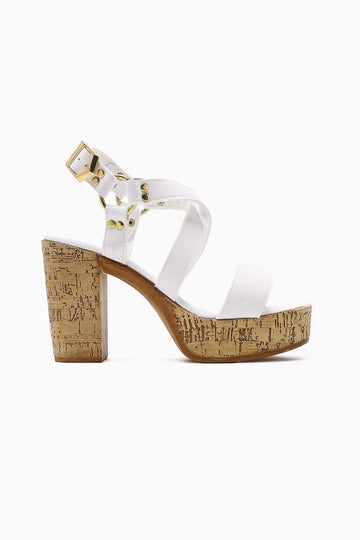 Havannah – White Cross-Strap Platform Sandal (Women)