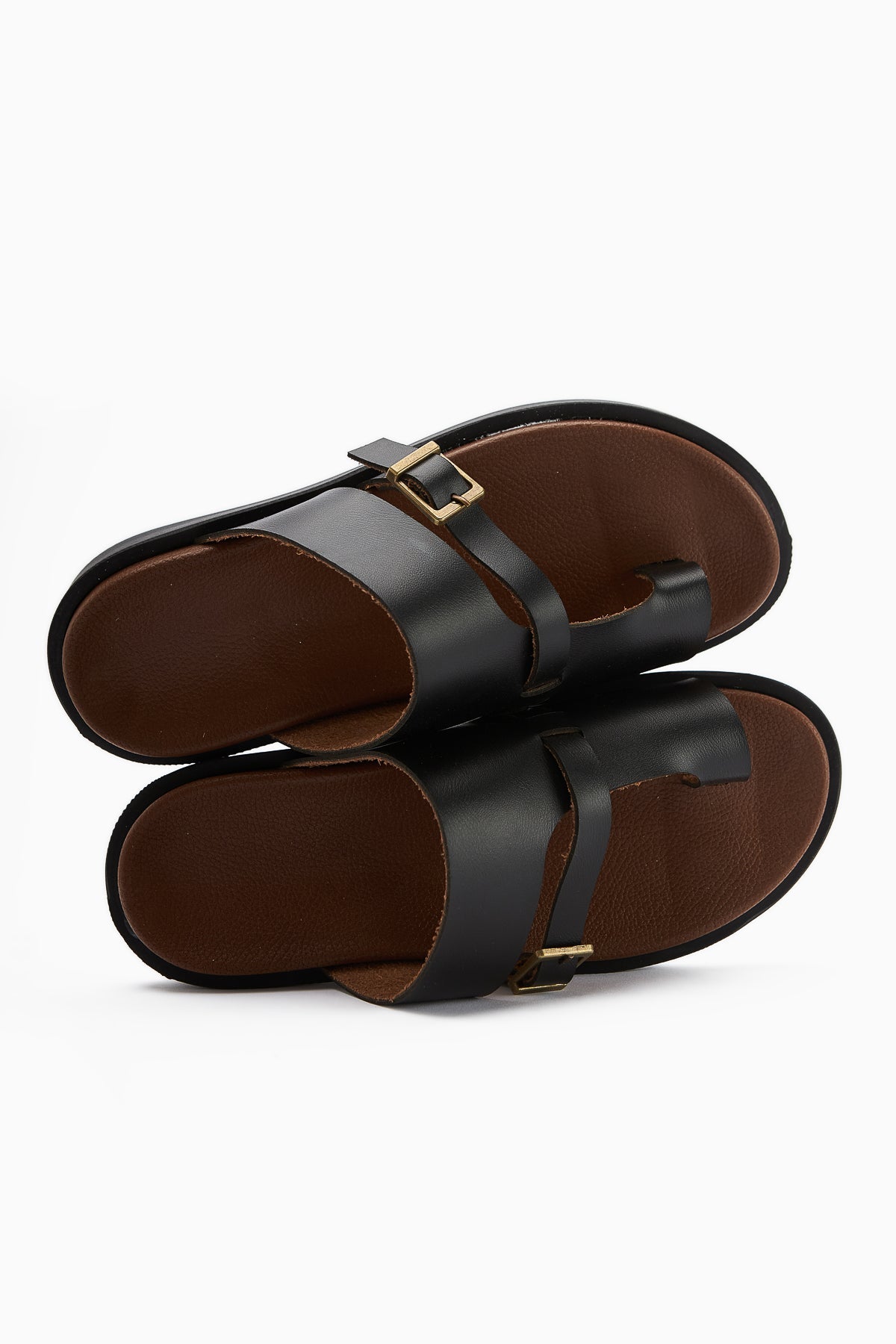 Enisa Damen Schwarz Zehensteg-Slipper