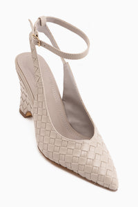 Paula Beige Knöchelriemen Damen Absatzschuhe