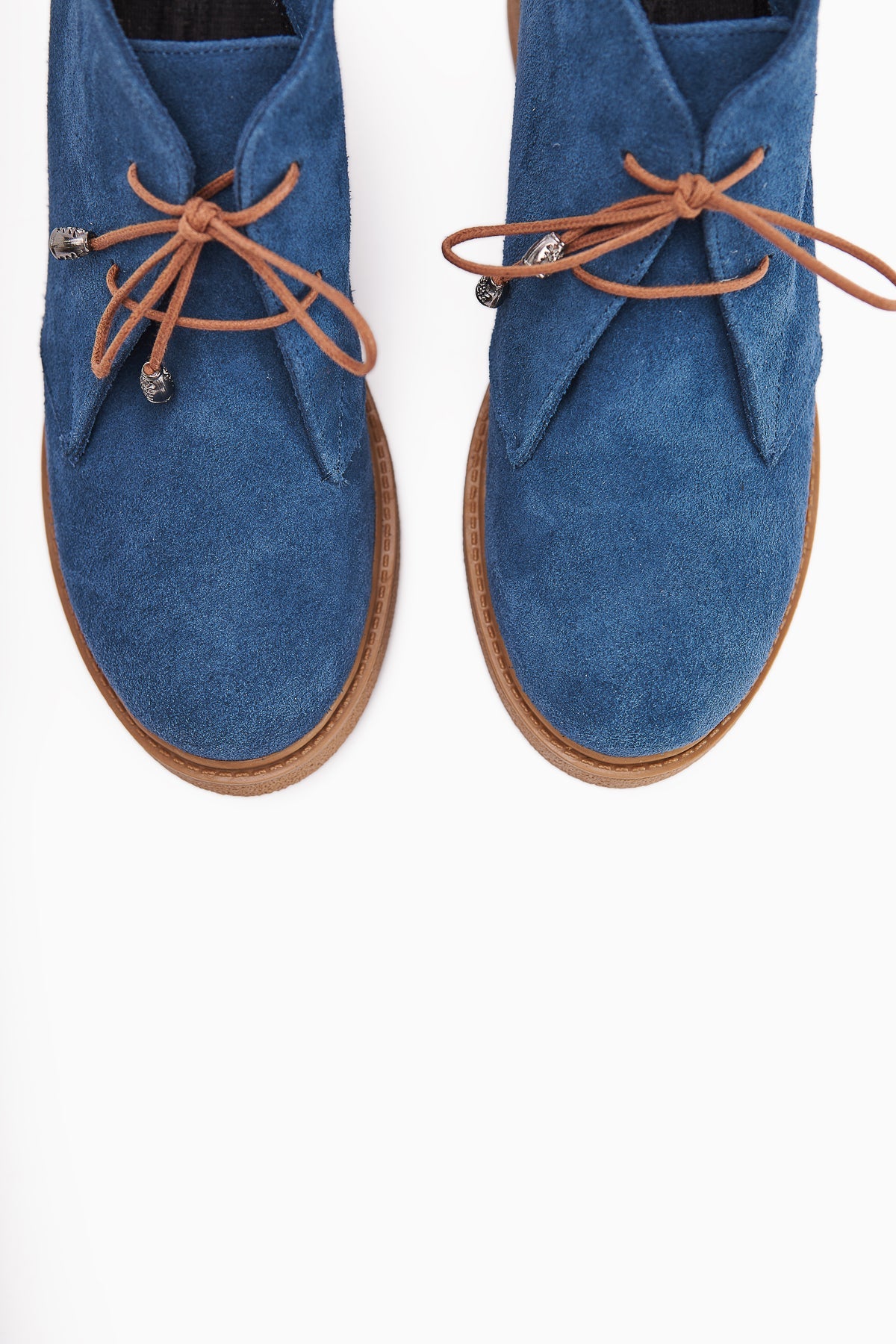 Henna Genuine Leather Denim Blue Lace-Up Women's Boot