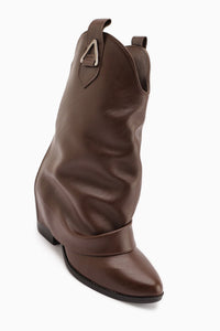 Peggy Women's Coffee Western Heeled Boot