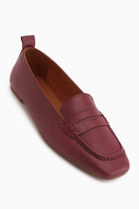 Novin Genuine Leather Burgundy Square Toe Women’s Ballet Flats
