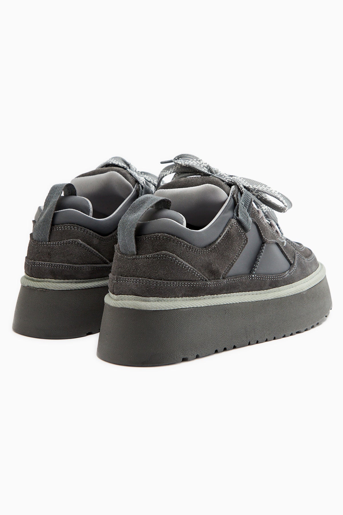 Rita – Grau Velours Sneaker mit Plateau (Damen)