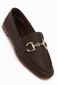 Rian Echtes Leder Braun Mit Schnalle Damen Ballerinas