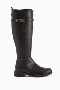 Kanako Schwarz Accessorized Reißverschluss Kurz Absatz Damen Stiefel