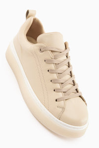 Lina Women's Genuine Leather Beige Sneakers