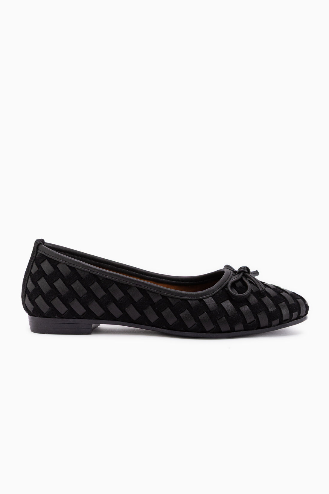Amelia Schwarz Wildleder Schleife Damen Ballerinas