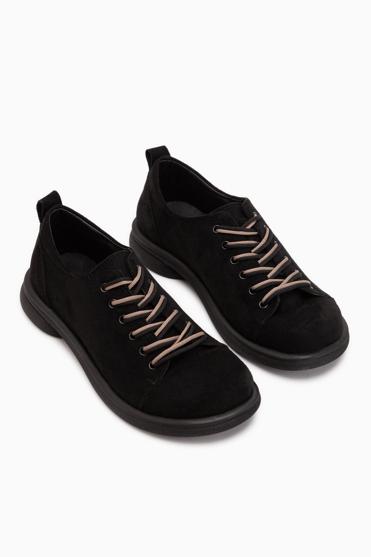 Estella Schwarze Wildleder Schnürschuhe Damen