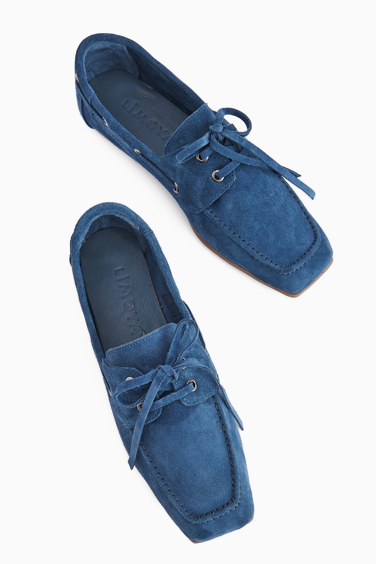 Arian Genuine Blue Suede Leather Lace-Up Moccasin Daily Loafer