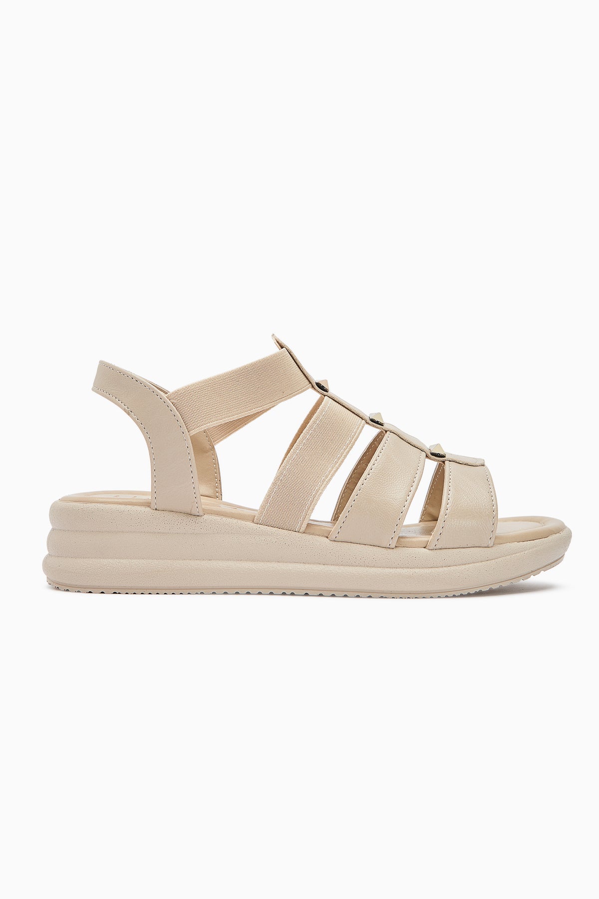 Gilda Creme Elastische Damensandalen