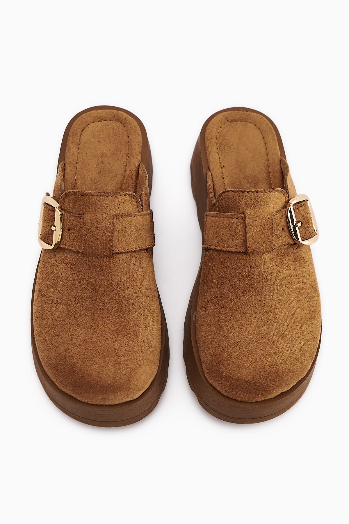 Clara Taba Suede Buckle Detailed Women's Slipper