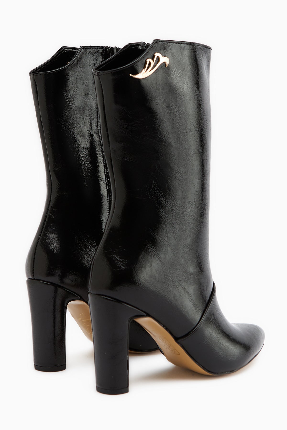 Aria – Schwarz kniehoher Stiefel mit Absatz (Damen)