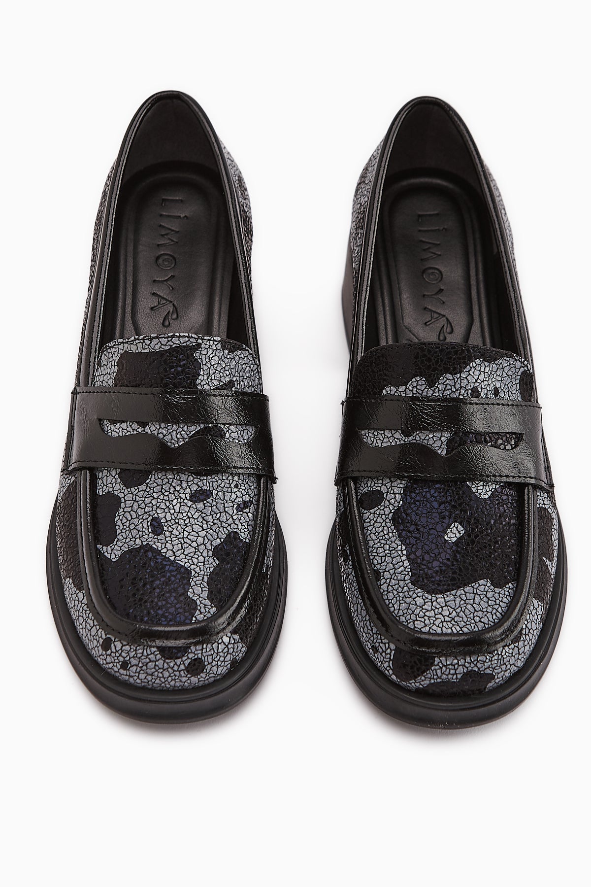 Keyla Black Monochrome Patterned Women's Loafer