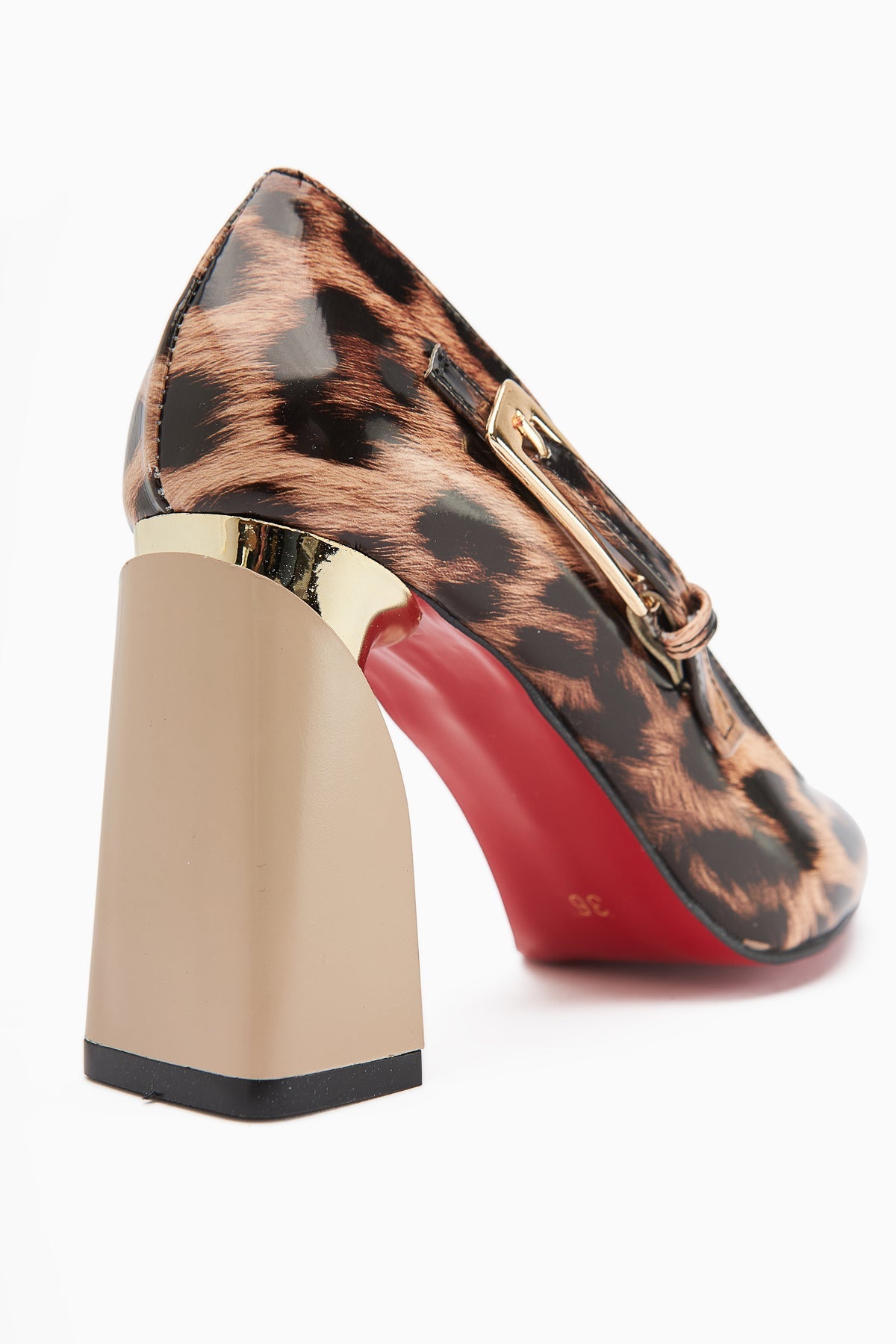 Vania Leopardendruck Damen Metallabsatz Schuh