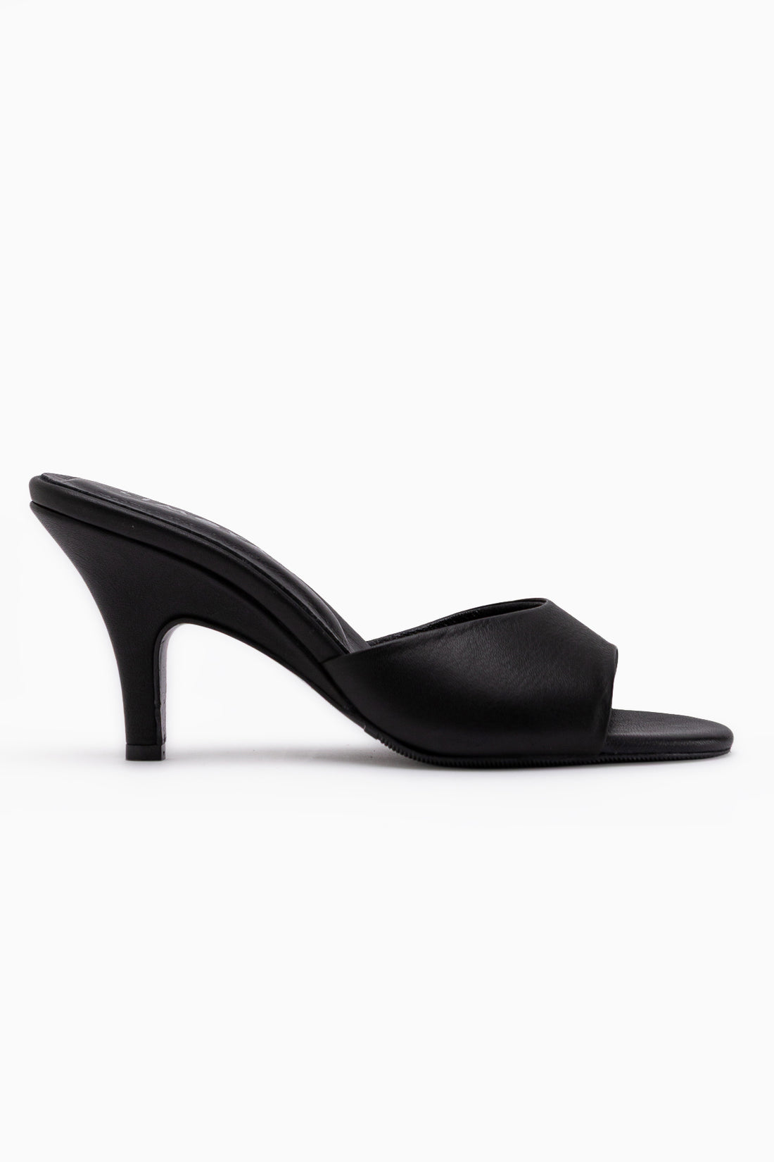 Marcia Echtes Leder Schwarze Absatz Damen Pantoletten