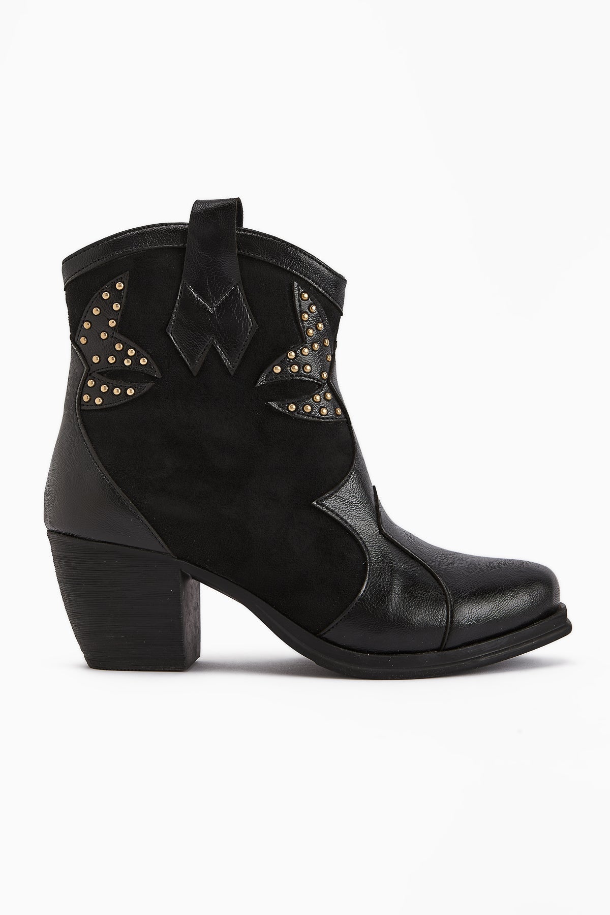 Lowis Black Buckled Women's Cowboy Western Boot