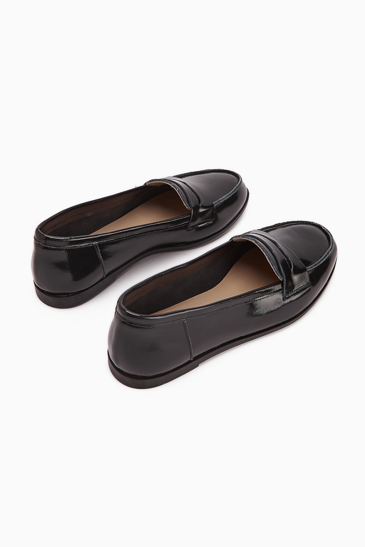 Solina Genuine Leather Black Patent Moccasin Shoes Comfortable Daily Loafers