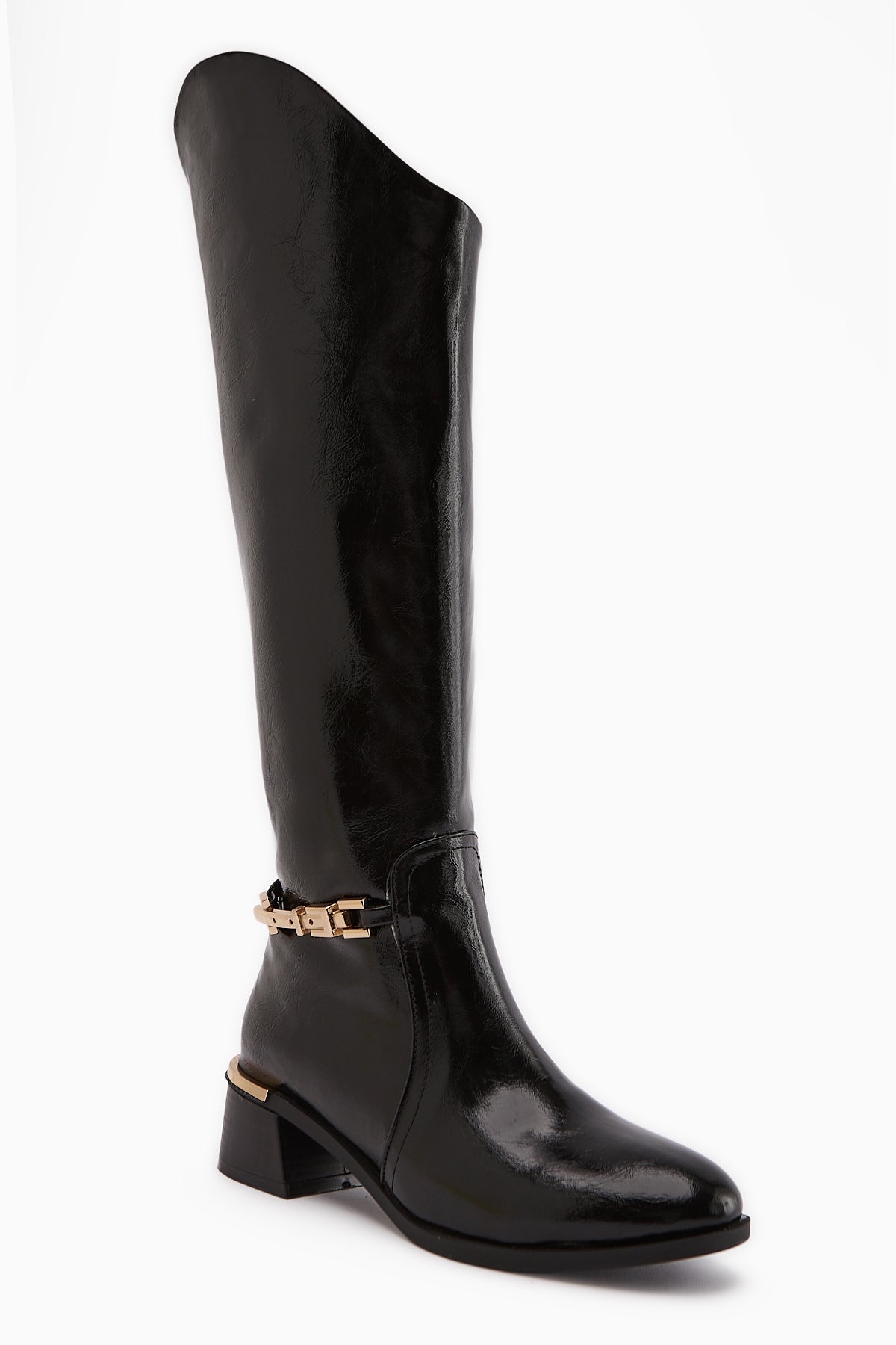 Kamilla Black Buckled Women's Boot