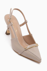 Renita Beige Schnalle Damen Absatzschuhe