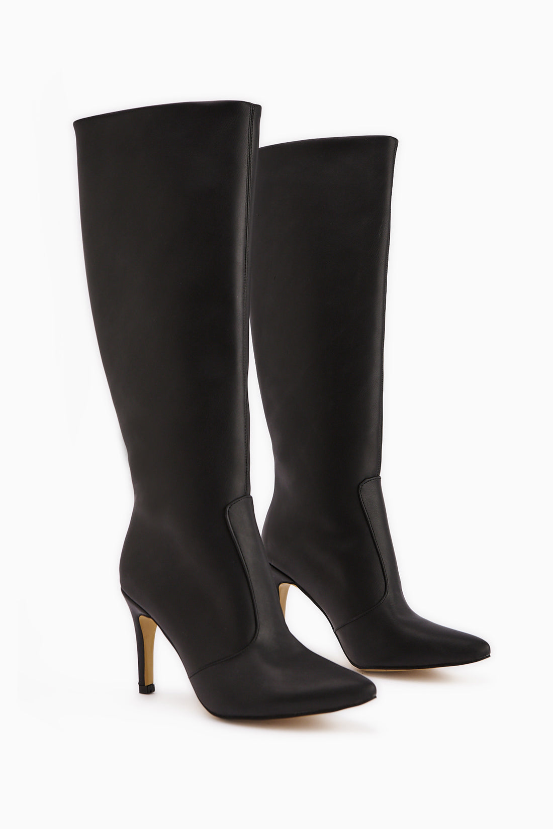 Lucine Schwarze Spitz Zehen Schlanke Absatzstiefel