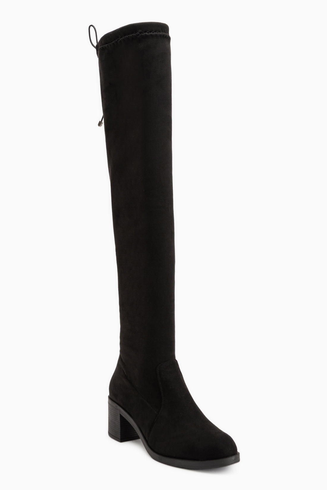 Roxie Schwarze Wildleder Stretch Lange Damen Stiefel