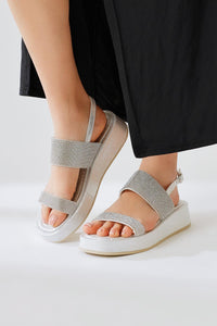 Cisela Silber Stein Riemen Damen Sandale
