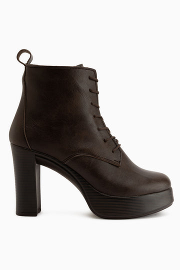 Camia Braun Schnür-Platform Absatz Damen Stiefel