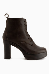 Camia Braun Schnür-Platform Absatz Damen Stiefel