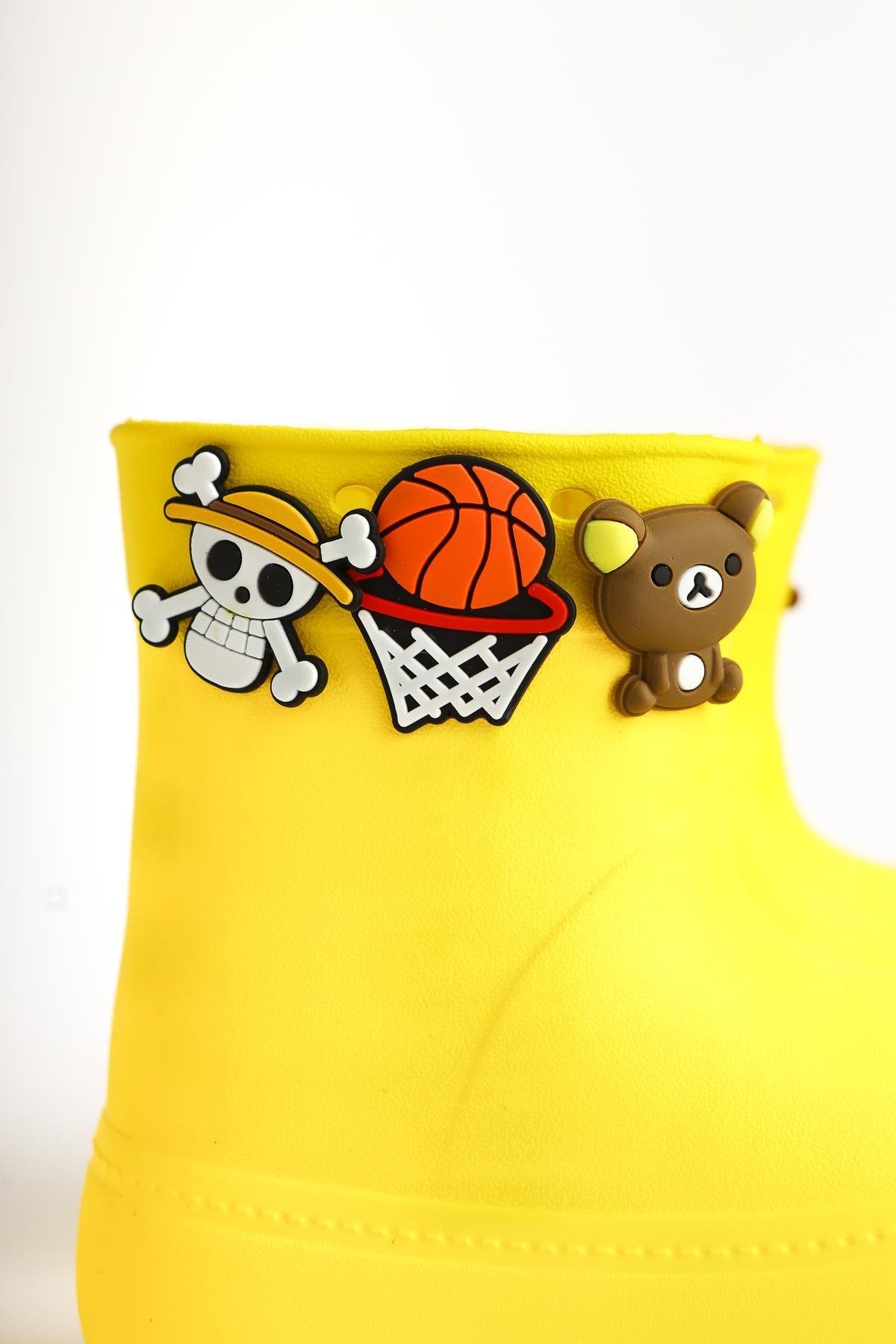 Chris Yellow Pin Detail Waterproof Kids Boots