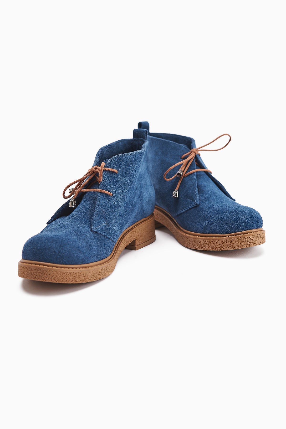 Henna Genuine Leather Denim Blue Lace-Up Women's Boot