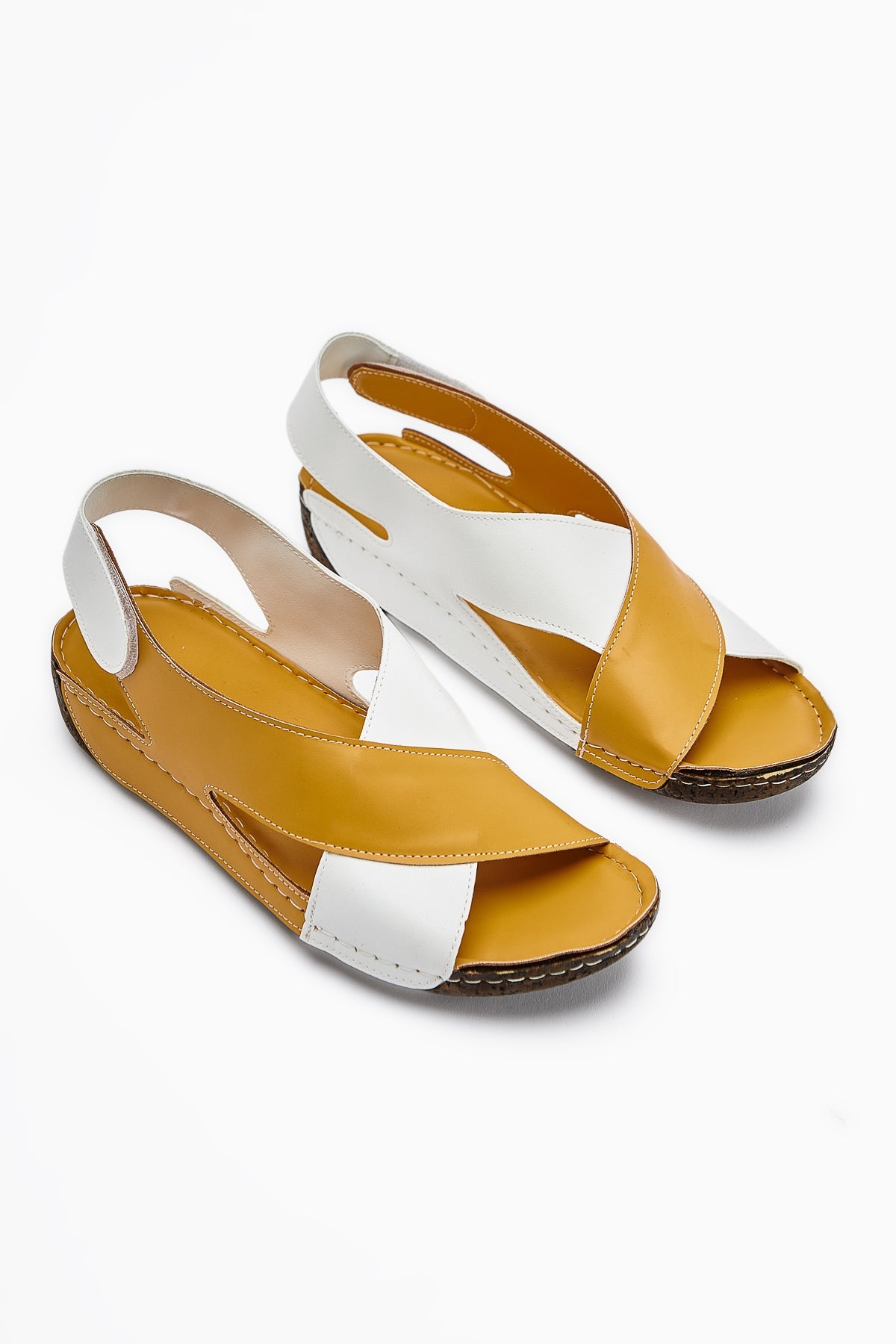 Margit Senf Kreuzriemen Damen Komfort Sandalen