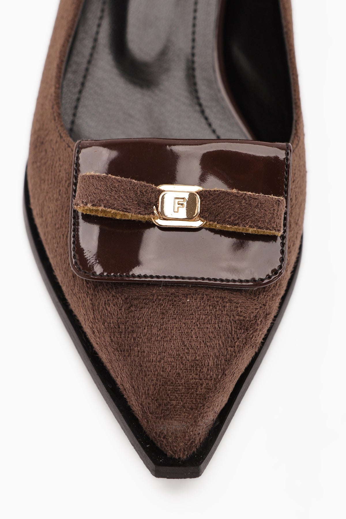 Boel Coffee Suede Buckled Low-Heeled Women's Shoe