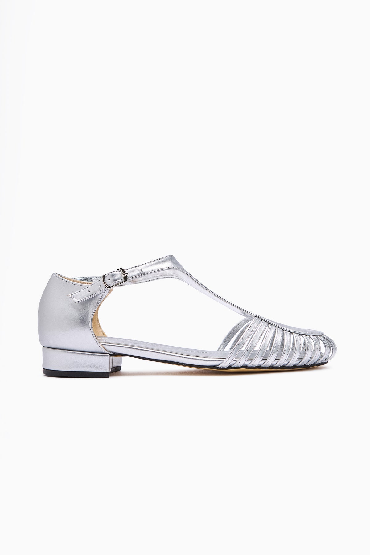 Jonna Silber Geschlossene-Zehen-Schnalle Damen Sandale