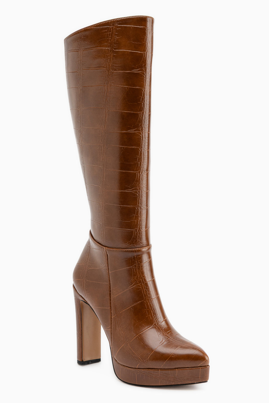 Ariya Tan Krokodil Plattform Absatz Damen Stiefel