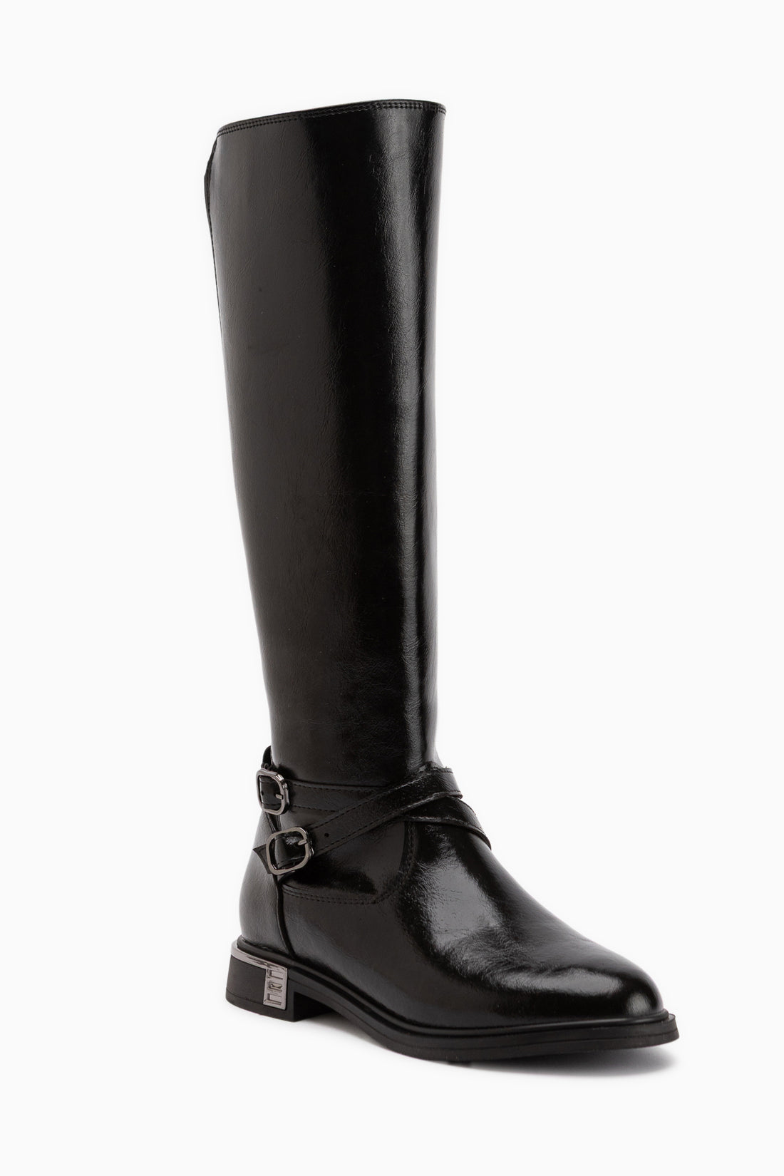 Janell Schwarze Gürtel Detail Damen Stiefel