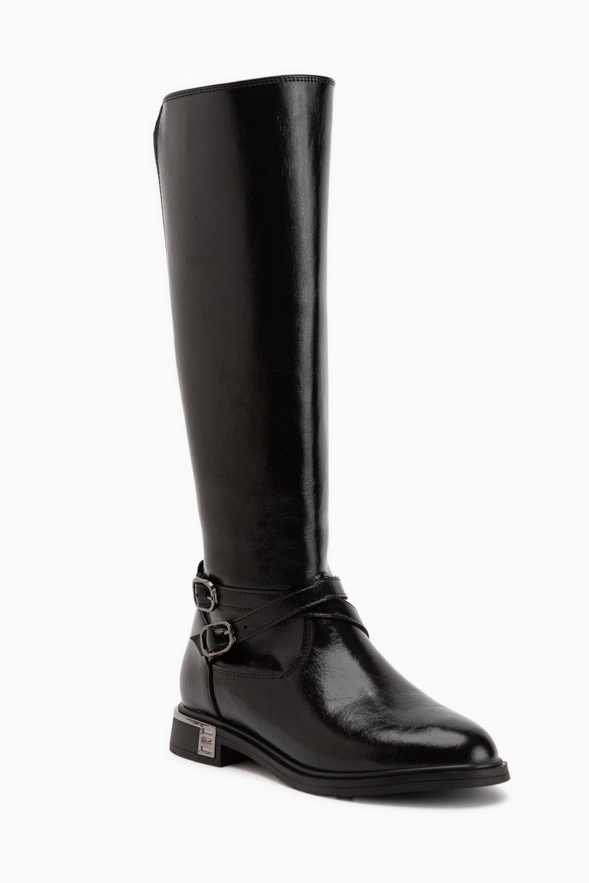 Janell Schwarze Gürtel Detail Damen Stiefel