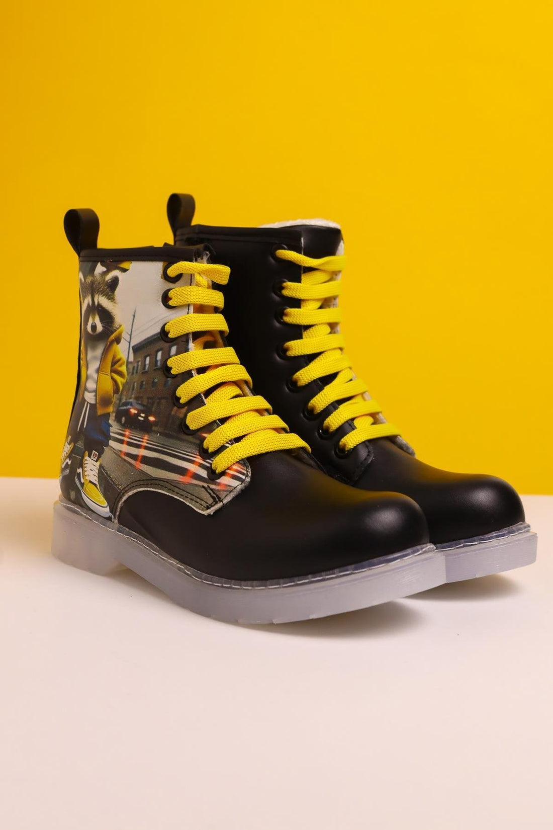 Dora Schwarz Gestreifte Charakterdruck Schnür-Kinderstiefel