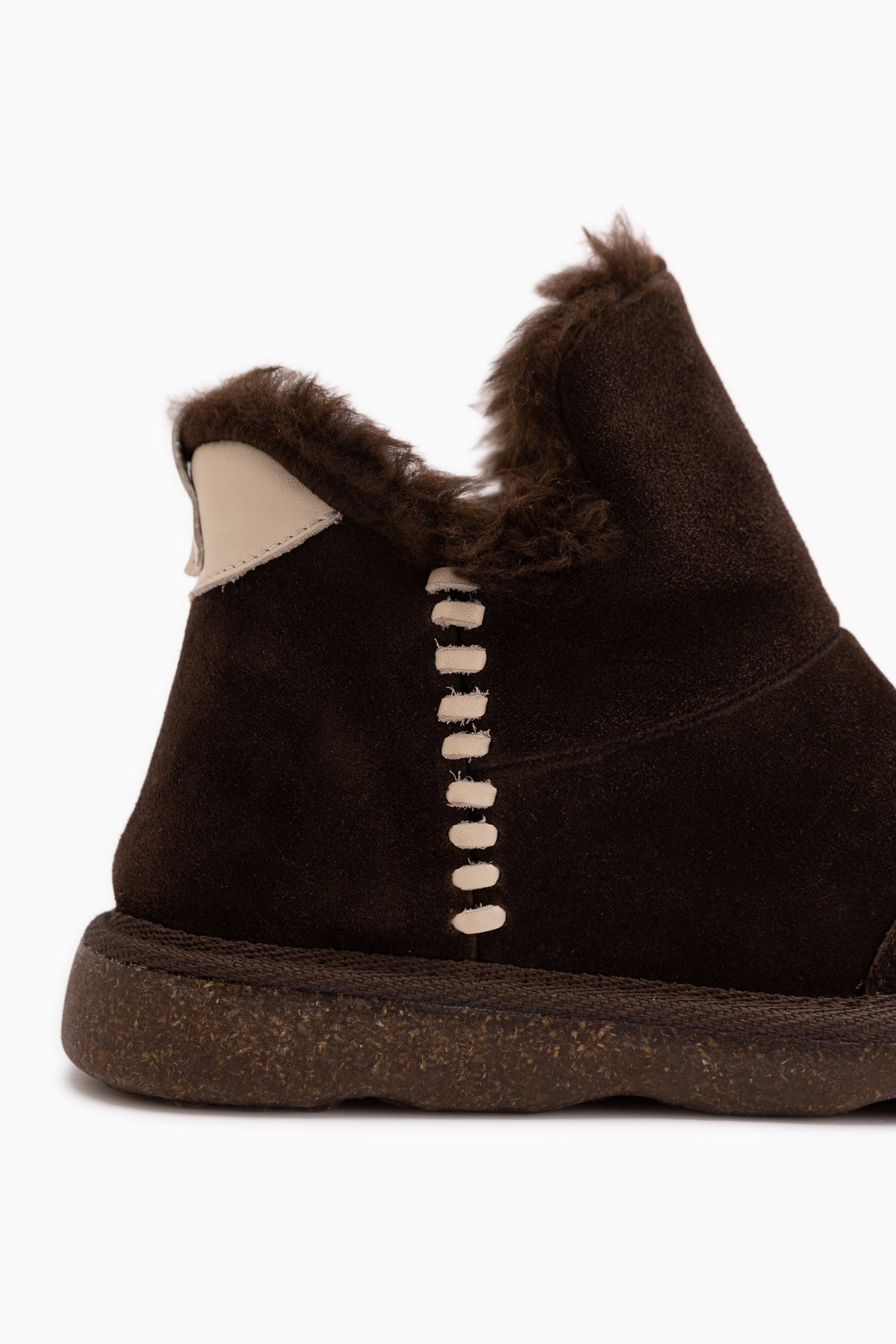 Lorrie Echtes Leder Braun Wildleder Pelz Damen Kurzstiefel
