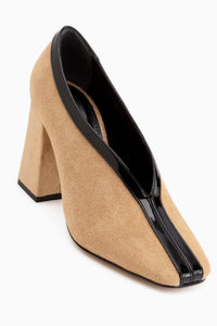 Conny Senf Wildleder Quadratzehen Damen Absatzschuhe